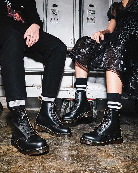 Botas Negras Dr. Martens Vintage 1460 Hombre Negros MX-84073